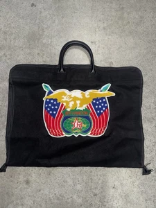 Jeff Hamilton Black Wool Embroidery Satin Lined Garment Travel Bag Brand New - Picture 1 of 3