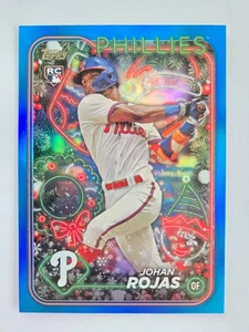 2024 Topps Holiday BLUE METALLIC GLITTER H180 Johan Rojas RC, Phillies - Bild 1 von 2