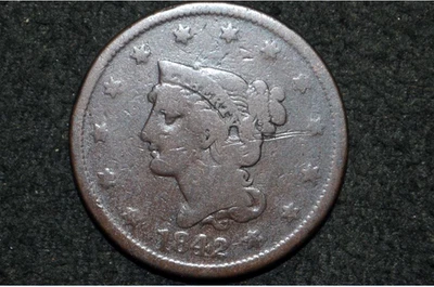 1842 LARGE CENT * Large Date * VG * Exact Coin - Image 1 of 2
