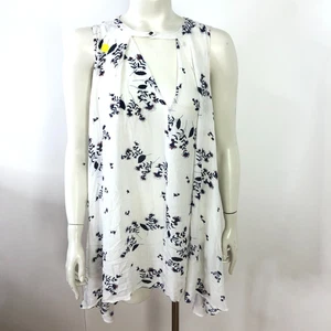 Free People NEW With DEFECT Small Boho Flowy Pullover Top Blouse White Blue - Picture 1 of 15