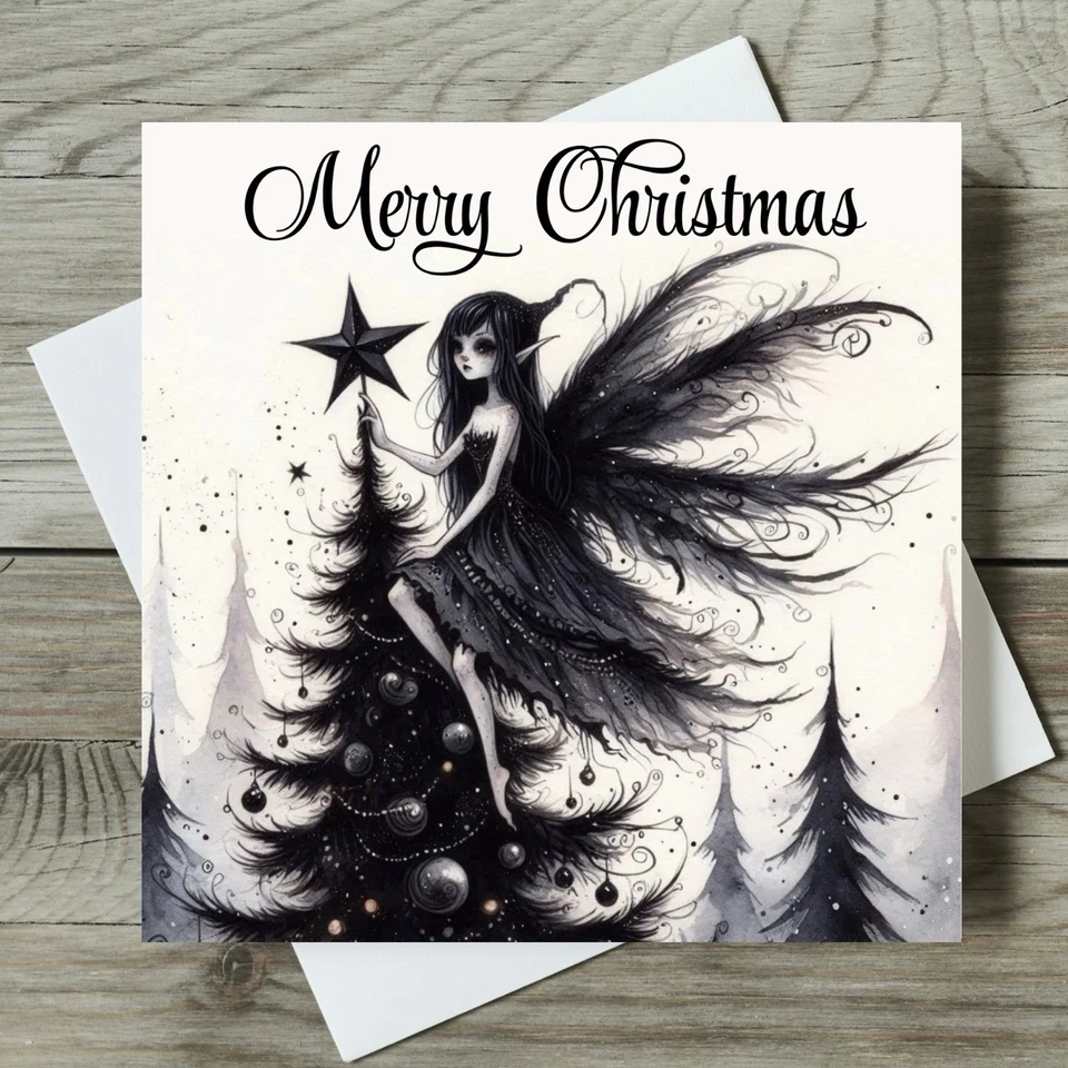 CREATED BY MRS WINDSOR Gothic Christmas Card Single or Pack of 4 Goth Christmas Cards