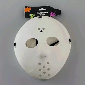 Halloween Mask Jason Friday The 13th Hockey Mask White Costume New 6yrs+  - Picture 1 of 6