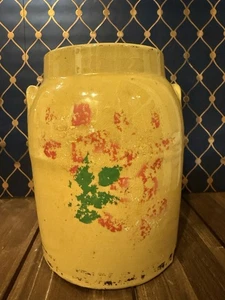 Gelbe Ware Aufbewahrung Topf mit Original Deckel 10" HOCH - Bild 1 von 9