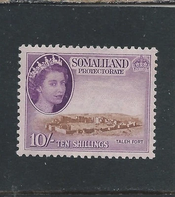 SOMALILANDIA 1953 10s MARRÓN Y ROJIZO VIOLETA MNH SG 148 CAT £32 Foto 1 de 2