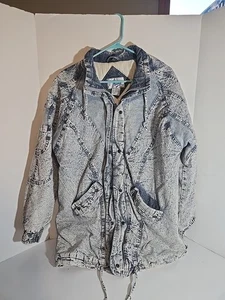 Abrigo chaqueta vaquera vintage azul desgastado para mujer talla 9/10 lavado ácido - Imagen 1 de 10