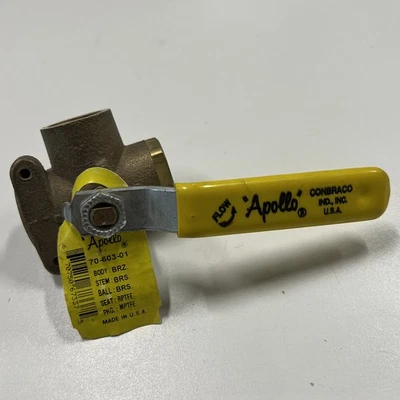 Apollo 70-603-01 Three-Way Brass Ball Valve 1/2" FPT 3-Way - Image 1 of 4