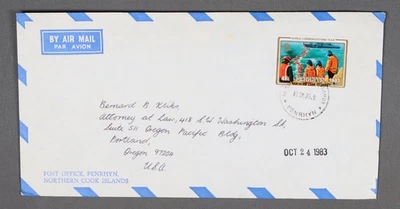 MayfairStamps Penrhyn 1983 Año Mundial de las Comunicaciones a Portland O Correo Aéreo Cov Foto 1 de 2