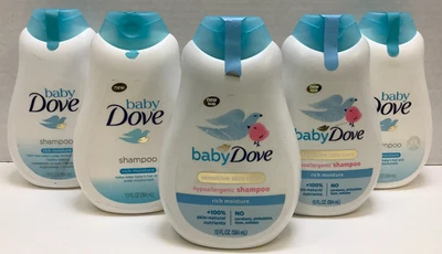 Champú hipoalergénico sin lágrimas Dove Baby, rica humedad, 13 oz, lote de 5 Foto 1 de 4