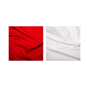 Crafts Fabrics Cotton Plain Red & Ivory Cotton 112cm Wide Poplin Fabric - Picture 1 of 3