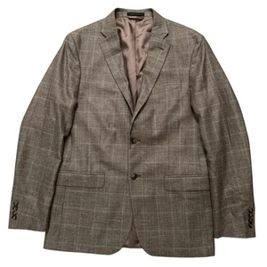Lauren Ralph Lauren Blazer Jacket Mens Size 42R Sports Coat Linen Plaid Brown - Picture 1 of 6