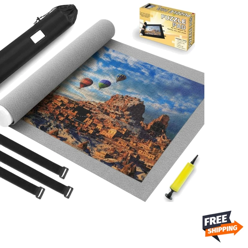 Jigsaw Puzzle Mat Roll up 3000 PC Saver Large Puzzles Board for Adul Gray