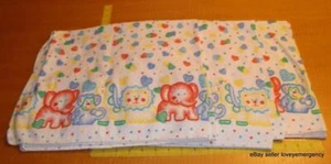 3 Vintage Riegel Heart Lion Monkey Elephant Baby Flannel Receiving Blankets - Picture 1 of 1