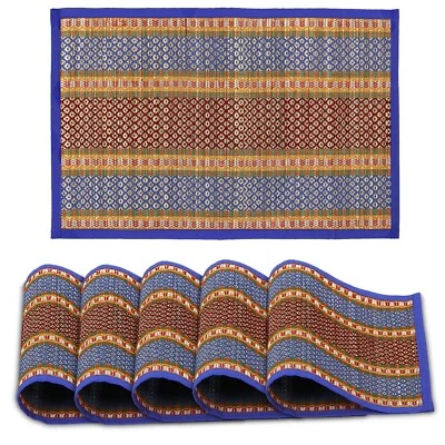 River Grass Heat Resistant Dining Table Mats Blue, 12x18 Inch Set of 6 - Image 1 of 4