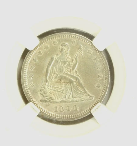 1844 Seated Quarter :  Choice BU Cover