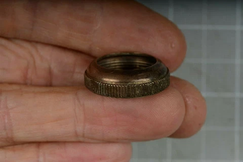 BRASS  CHINA INDEX HOLDER. BATHROOM.VINTAGE ANTIQUE Cover