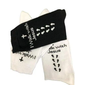 Calcetines Sierra Unisexuales Algodón Peinado Cristiano Cruz Caminar con Jesús Calcetines - Imagen 1 de 15