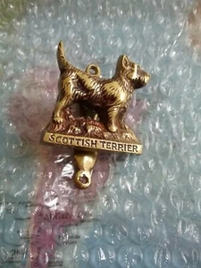 Scotch Terriers Brass Dog Door Knocker Vintage Scottish Terrier - Picture 1 of 2