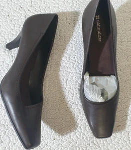 Tacones de salón Naturalizer para mujer negros 788P02 cuero punta cuadrada sin cordones talla 10M - Imagen 1 de 9