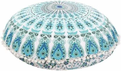 Cover Round Mandala Floor Pillow Cushion Case Decor Room Pouf Pom Indian Ottoman - Image 1 of 4