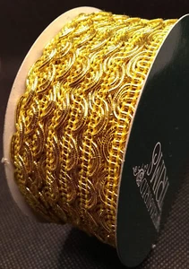 Neu aus altem Lagerbestand geschätzte Borten Metallic Schnörkel Goldband Spulen (je 5/16 Zoll x 9 Fuß) - Bild 1 von 6
