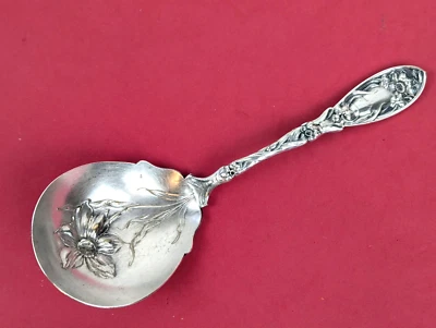 CUCHARA CAZUELA DE BAYAS DE LUJO NARCISSO 1908 9" flor en cuenco Oxford plateado Foto 1 de 4