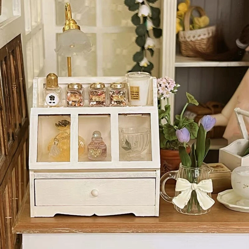Mueble pequeño miniatura para casa de muñecas escala 1:12 gabinete de almacenamiento vintage sin terminar Foto 1 de 4