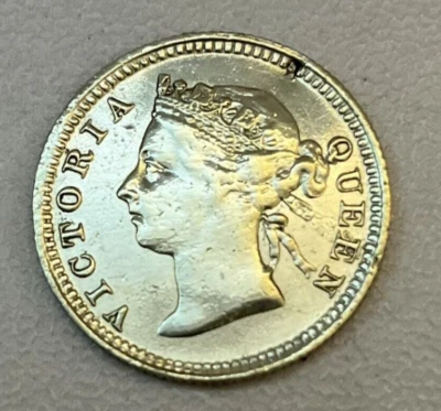 5 Cents Victoria Straits Settlement Silver Coins 1886 - Image 1 of 2