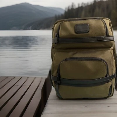 Tumi Alpha 3 Brief Backpack Olive Night 2603580-NWOT $625 - Image 1 of 4