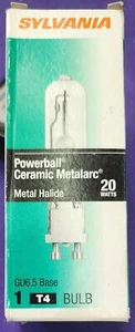 Sylvania 68842 MC20TF/U/G6.5/830 20Watt T4 G6.5 Metalarc Powerball Metal Halide - Picture 1 of 4