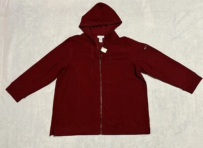 Avenue Granate Sudadera con Capucha Manga Larga Cremallera Completa Clásica Mujer’s Talla 18/20 Nueva con Etiquetas Foto 1 de 4