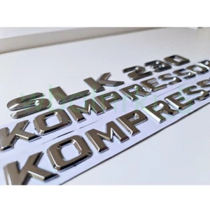 Für Mercedes-Benz SLK230 Kompressor Auto Schriftzug Silber Chrom Aufkleber - Picture 1 of 3