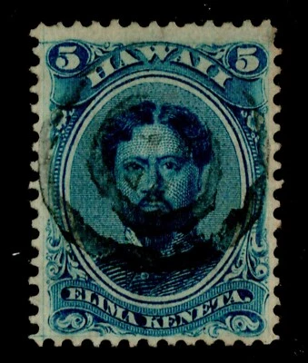 ES-1047 EE. UU. HAWAII 1890-1 SCOTT 52C $.05 INDIG0 PROFUNDO USADO XF CV $150 Foto 1 de 2