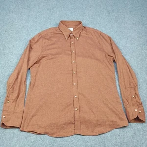 Stenstroms Uomo Flanella Shirt XXL 18 45-46 Slimline Marrone/Orange Bottoni 2XL - Foto 1 di 12