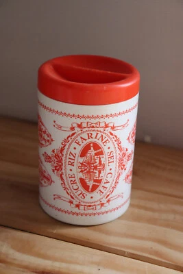 BOITE PLASTIQUE ORANGE VINTAGE - PERNOD - CONSERVATION - DÉCO CUISINE - Photo 1/4