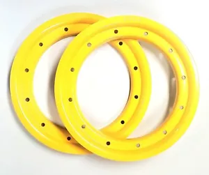 Pair 10" Atv Beadlock Rings for Alba Racing DWT Goldspeed beadlock Wheels Yellow - Picture 1 of 1