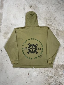 Vintage 90s Type o Negative Olive Zip Hoodie Sweatshirt Brothers in Blood Grape - Picture 1 of 15