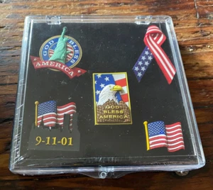 Set magneti frigo patriottici ricordo 9/11 (5) nuovi mai aperti. - Foto 1 di 3