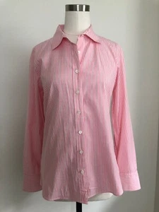 J Crew Women's Button Down Blouse Career Pink Stripe XS - Bild 1 von 4
