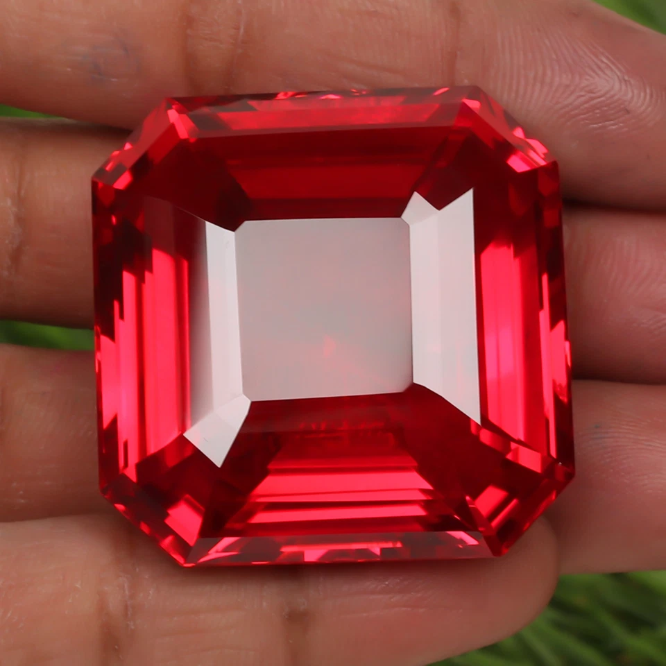 293.65 Ct. Octagon Cut Big Size Red Ruby Loose Gemstone Lab-created - Image 1 of 4