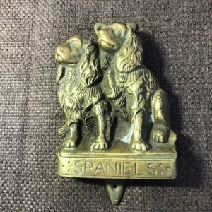 Antiker großer Messing Türklopfer Spaniel Spaniel Paar - seltenes Design - groß - Bild 1 von 13