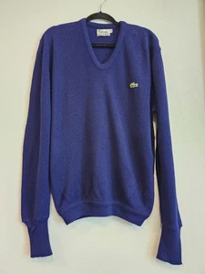 Vintage Izod Lacoste Men’s V-Neck Sweater – Blue – Size XL – Crocodile Logo - Picture 1 of 5