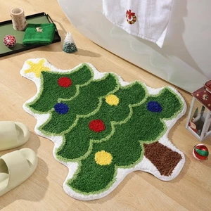 Weihnachtsbaum Badteppiche für Wohnzimmer Grün Teppich Saugfähig Waschbar Bat... - Bild 1 von 9