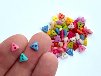 Mini Triangles Shaped Sewing Buttons for Dolls, 6mm, Little Toy Buttons - Image 1 of 4