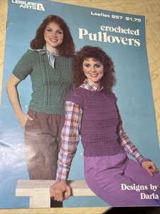 Leisure Arts Crochet Pattern Booklet Pullovers W/ Varied Techniques Leaflet 257 - Picture 1 of 10