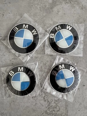 4x Stickers BMW 65mm Wheel Centre Caps Top Quality Hub Alloy Cap Sticker Blue - Image 1 of 4
