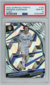 2022-23 Revolution Premier League BRENDEN AARONSON Cubic /5 PSA 10 #120 - Picture 1 of 3