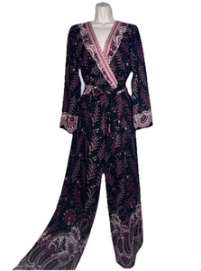 Anthropologie One September Breezeway Embroidered Jumpsuit S Long Sleeve - Picture 1 of 14