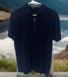 Hugo Boss Men's Quarter-Zip Short Sleeve Polo Shirt, Black Size Sm - Picture 1 of 9