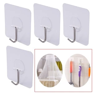 Ganchos adhesivos de PVC para hogar baño cocina 4 piezas pegatina percha de pared lk - Imagen 1 de 2