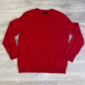 Cashmere Club Room Luxury Sweater Mens L Red 100% Pullover Crew Neck Classic - Picture 1 of 4